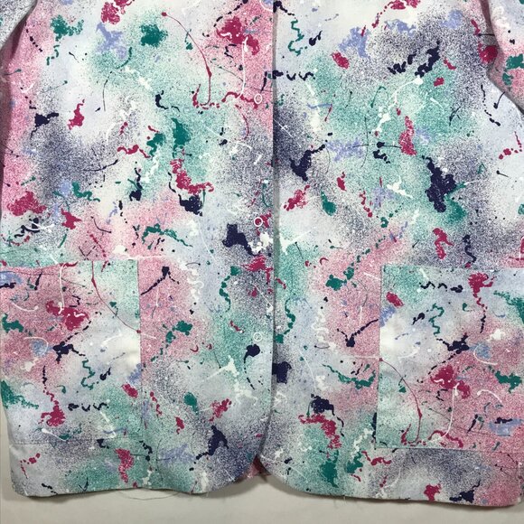 Sunshine Alley Adult Large Multicolor Long Sleeve Snap Button Scrub Jacket - Picture 4 of 10